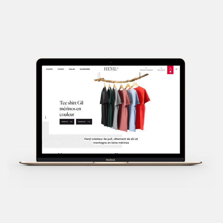 réalisation web du site internet de Henjl sur téléphone et ordinateur
