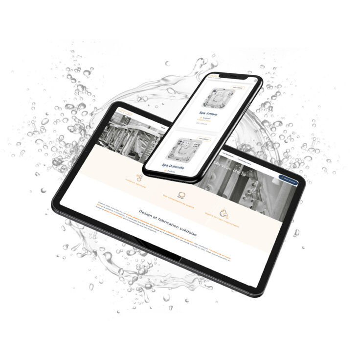 mock up du site internet de Viskan Spa sur téléphone et tablette et ordinateur