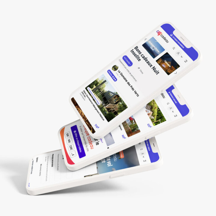 réalisation web du site internet de Cap Cadeau sur différents formats